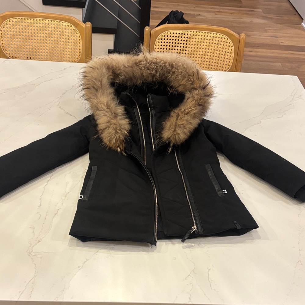 Rudsak black down parka with fur hood